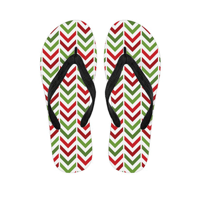Zigzag Merry Christmas Pattern Print Flip Flops