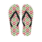 Zigzag Merry Christmas Pattern Print Flip Flops