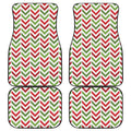Zigzag Merry Christmas Pattern Print Front and Back Car Floor Mats