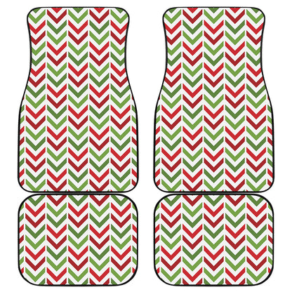Zigzag Merry Christmas Pattern Print Front and Back Car Floor Mats