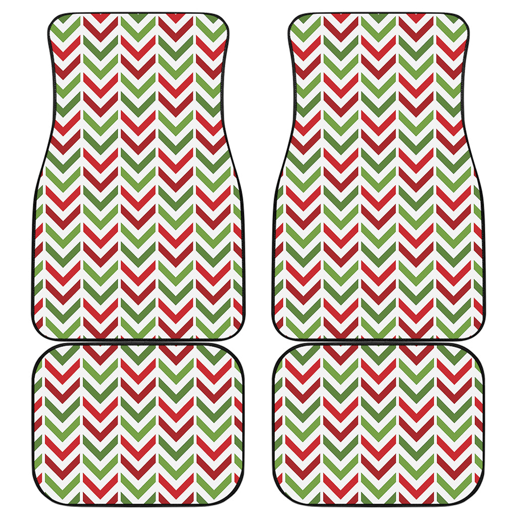 Zigzag Merry Christmas Pattern Print Front and Back Car Floor Mats