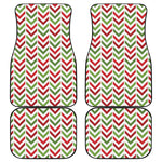 Zigzag Merry Christmas Pattern Print Front and Back Car Floor Mats