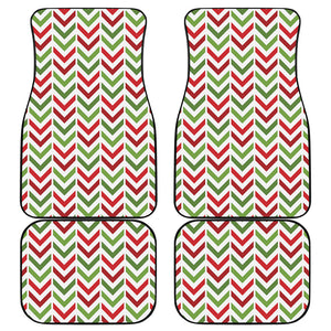 Zigzag Merry Christmas Pattern Print Front and Back Car Floor Mats