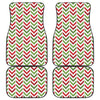 Zigzag Merry Christmas Pattern Print Front and Back Car Floor Mats