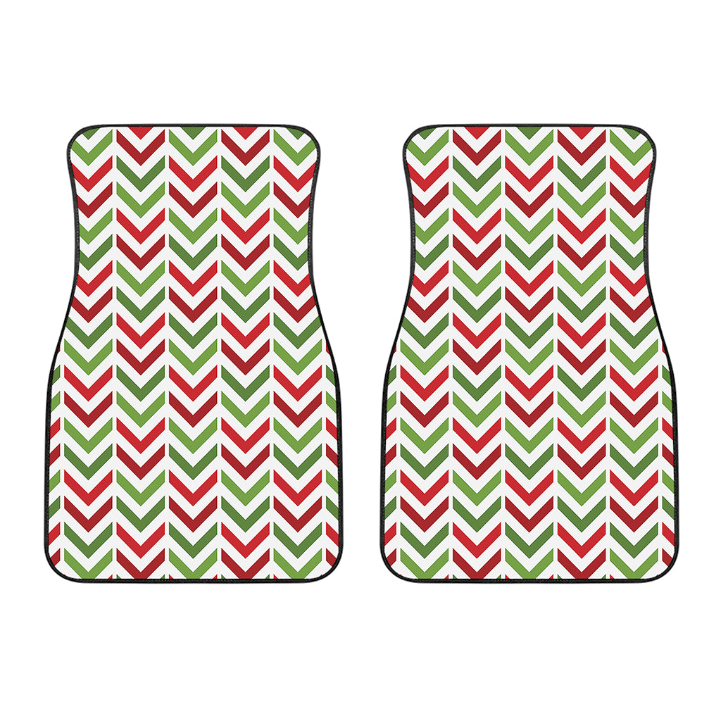 Zigzag Merry Christmas Pattern Print Front Car Floor Mats