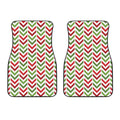 Zigzag Merry Christmas Pattern Print Front Car Floor Mats