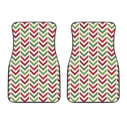 Zigzag Merry Christmas Pattern Print Front Car Floor Mats