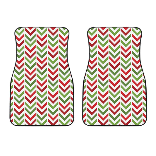 Zigzag Merry Christmas Pattern Print Front Car Floor Mats