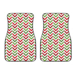 Zigzag Merry Christmas Pattern Print Front Car Floor Mats