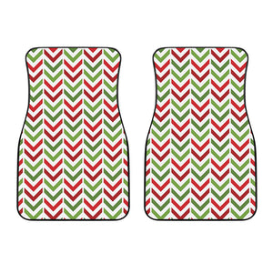 Zigzag Merry Christmas Pattern Print Front Car Floor Mats