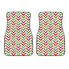 Zigzag Merry Christmas Pattern Print Front Car Floor Mats