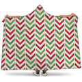 Zigzag Merry Christmas Pattern Print Hooded Blanket