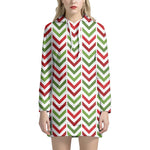 Zigzag Merry Christmas Pattern Print Hoodie Dress