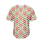 Zigzag Merry Christmas Pattern Print Men's Baseball Jersey