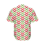 Zigzag Merry Christmas Pattern Print Men's Baseball Jersey