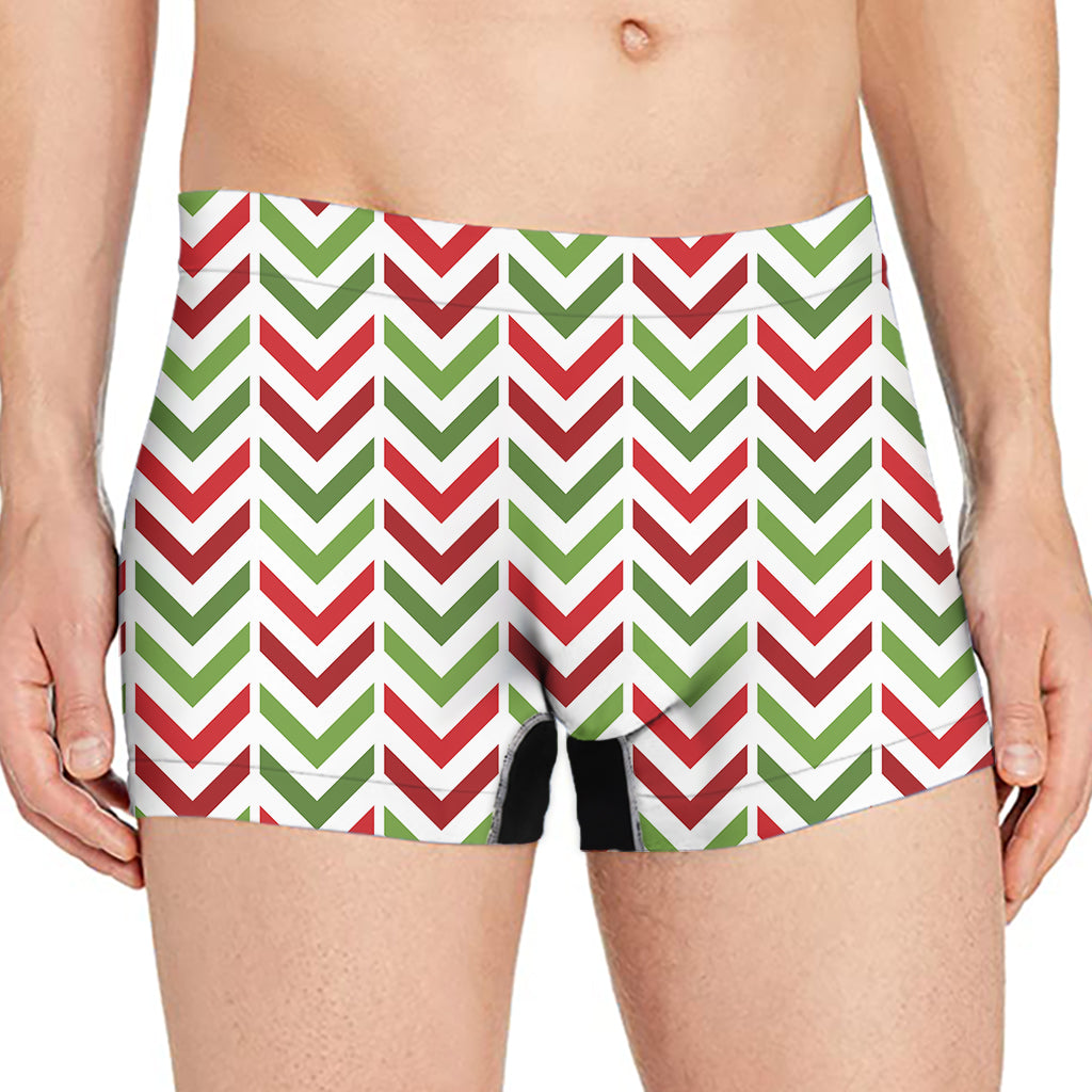 Zigzag Merry Christmas Pattern Print Men's Boxer Briefs