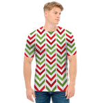 Zigzag Merry Christmas Pattern Print Men's T-Shirt