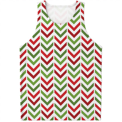 Zigzag Merry Christmas Pattern Print Men's Tank Top
