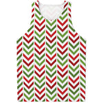 Zigzag Merry Christmas Pattern Print Men's Tank Top
