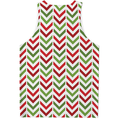 Zigzag Merry Christmas Pattern Print Men's Tank Top