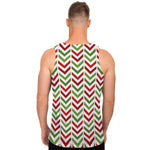 Zigzag Merry Christmas Pattern Print Men's Tank Top