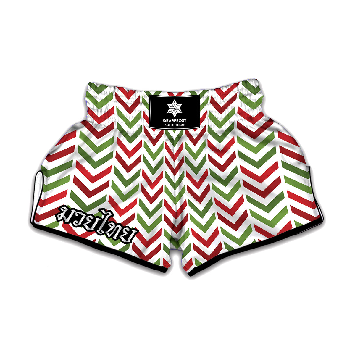 Zigzag Merry Christmas Pattern Print Muay Thai Boxing Shorts