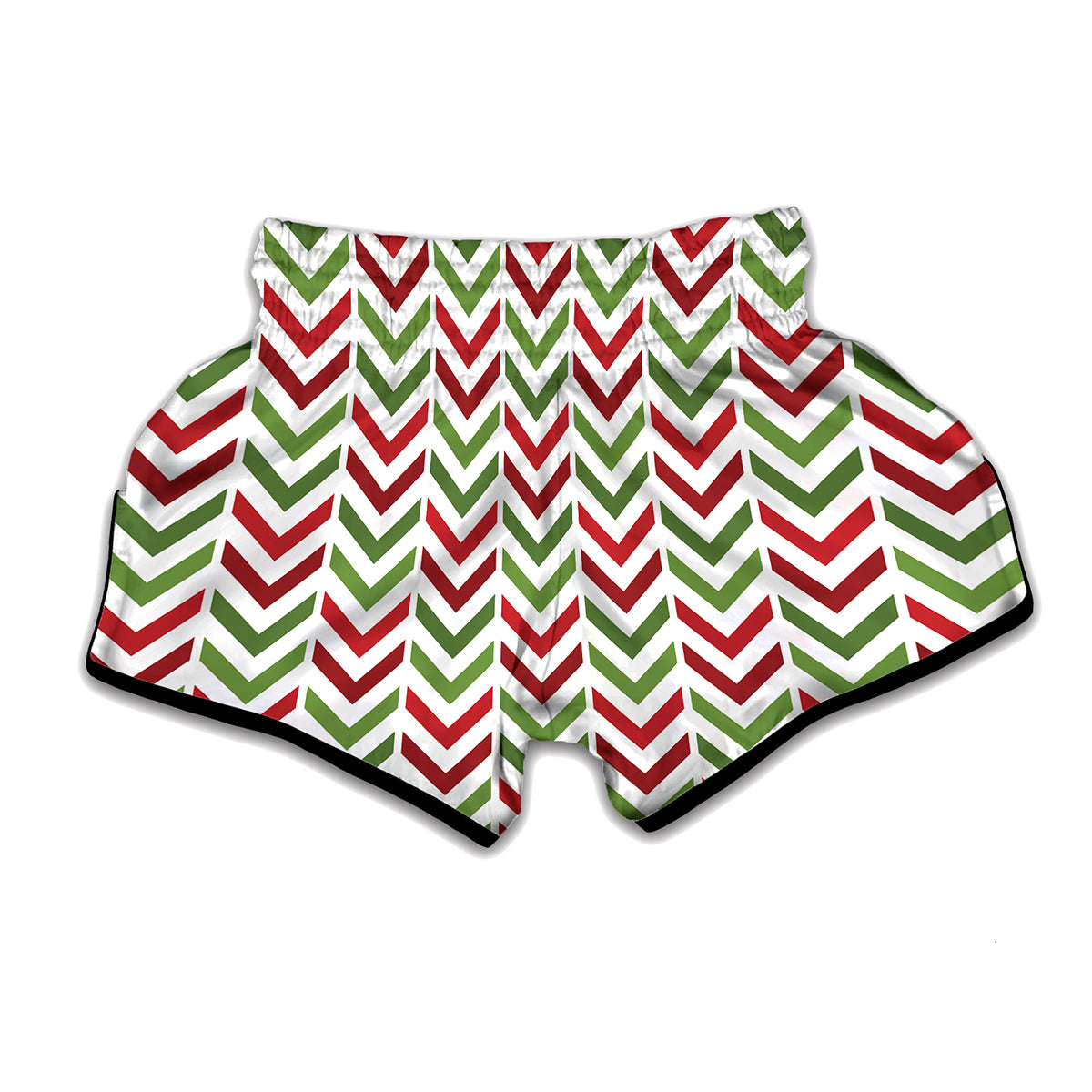 Zigzag Merry Christmas Pattern Print Muay Thai Boxing Shorts