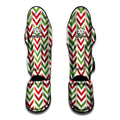 Zigzag Merry Christmas Pattern Print Muay Thai Shin Guards