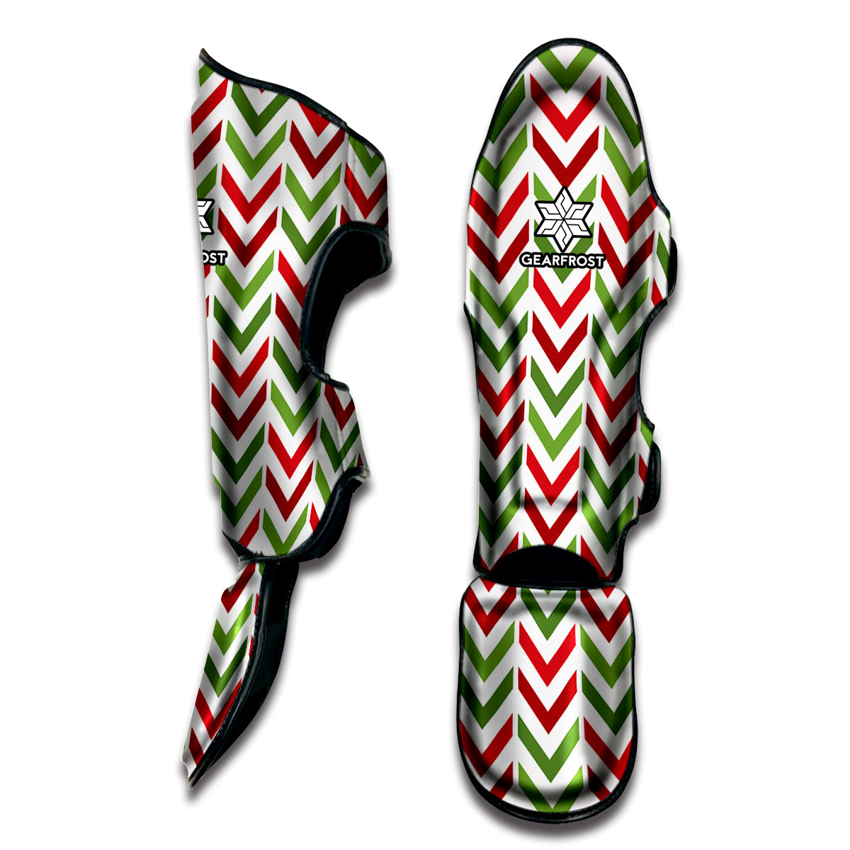 Zigzag Merry Christmas Pattern Print Muay Thai Shin Guard