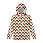 Zigzag Merry Christmas Pattern Print Pullover Hoodie
