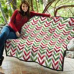 Zigzag Merry Christmas Pattern Print Quilt