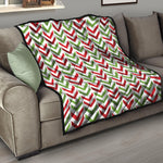 Zigzag Merry Christmas Pattern Print Quilt