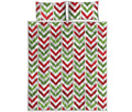 Zigzag Merry Christmas Pattern Print Quilt Bed Set