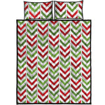 Zigzag Merry Christmas Pattern Print Quilt Bed Set