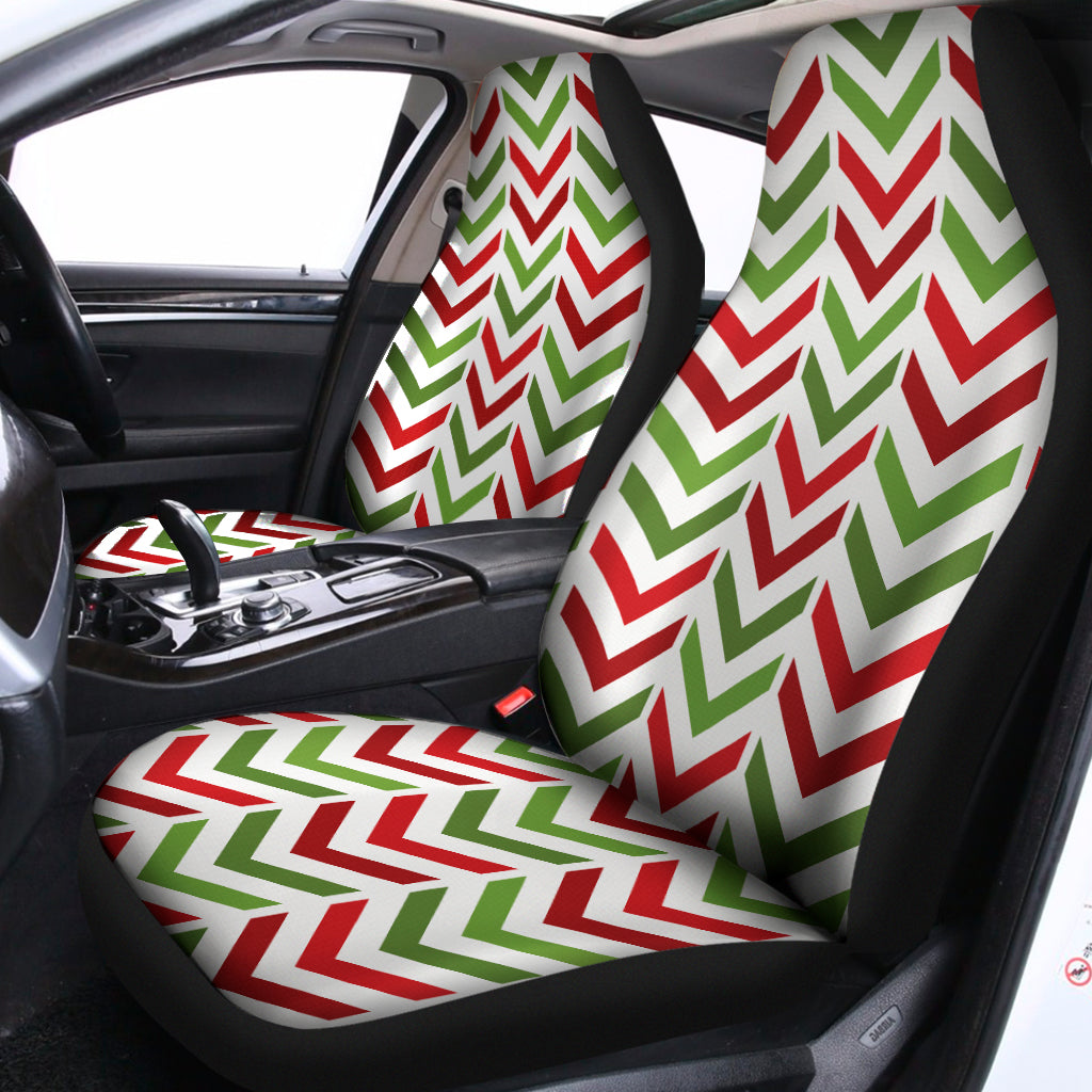 Zigzag Merry Christmas Pattern Print Universal Fit Car Seat Covers