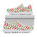 Zigzag Merry Christmas Pattern Print White Running Shoes