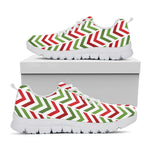 Zigzag Merry Christmas Pattern Print White Sneakers