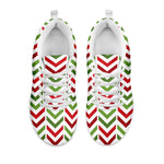 Zigzag Merry Christmas Pattern Print White Sneakers