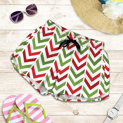 Zigzag Merry Christmas Pattern Print Women's Shorts