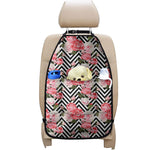 Zigzag Peony And Rose Pattern Print Car Seat Organizers
