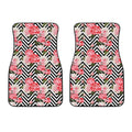 Zigzag Peony And Rose Pattern Print Front Car Floor Mats