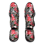 Zigzag Peony And Rose Pattern Print Muay Thai Shin Guard