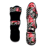 Zigzag Peony And Rose Pattern Print Muay Thai Shin Guard