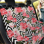 Zigzag Peony And Rose Pattern Print Pet Car Back Seat Cover