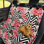 Zigzag Peony And Rose Pattern Print Pet Car Back Seat Cover