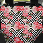 Zigzag Peony And Rose Pattern Print Pet Car Back Seat Cover