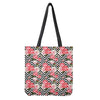 Zigzag Peony And Rose Pattern Print Tote Bag