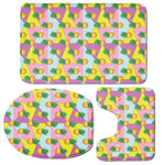 Zigzag Pineapple Pattern Print 3 Piece Bath Mat Set