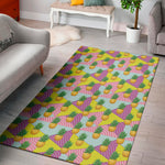 Zigzag Pineapple Pattern Print Area Rug