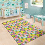 Zigzag Pineapple Pattern Print Area Rug